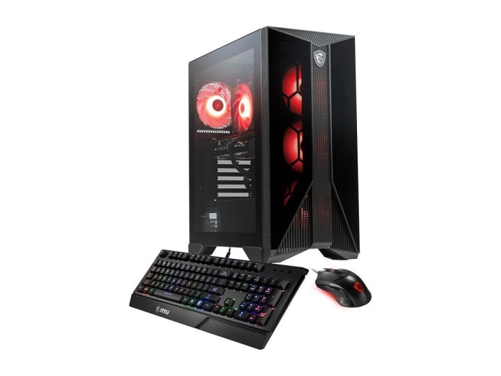 The MSI Aegis ZS gaming desktop PC with mouse and keyboard.