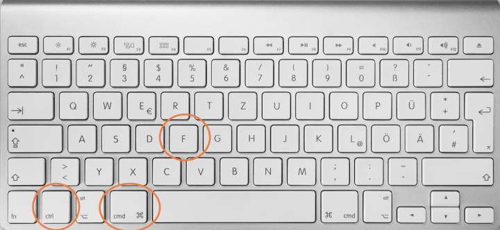 Mac Full Screen Shortcut on keyboard.