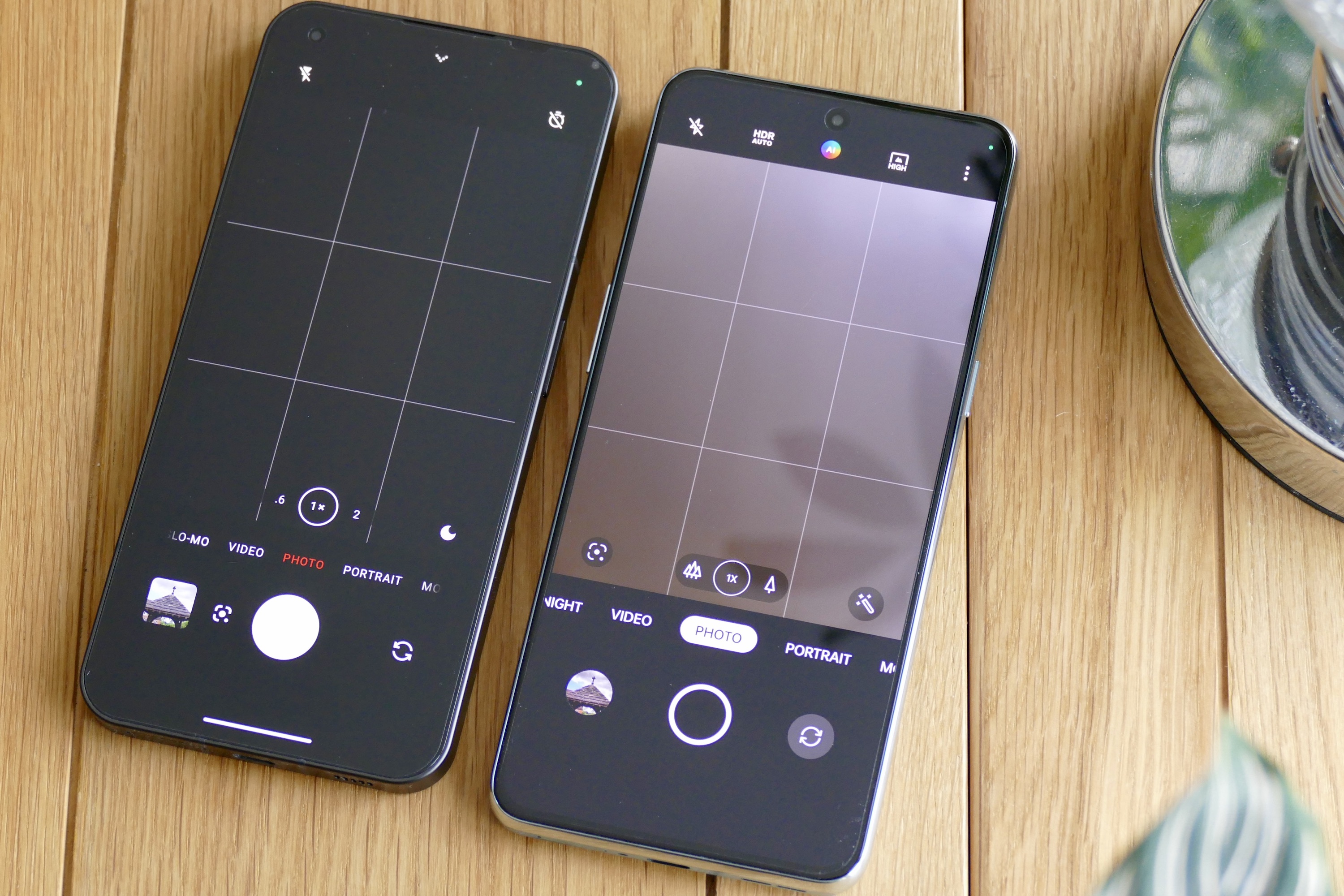 Aplicativo de câmera Nothing Phone 1 e OnePlus 10T.