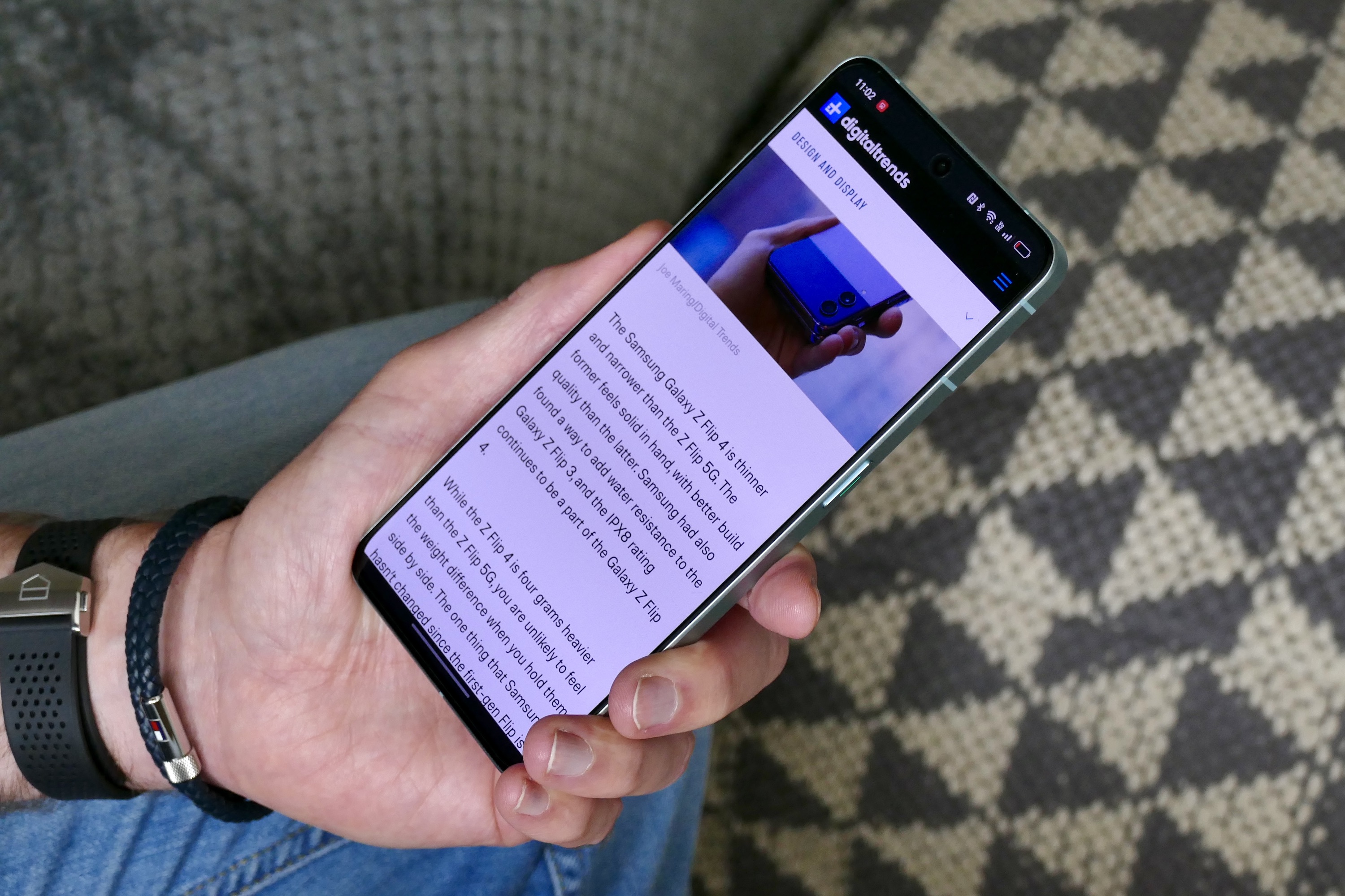 Browser view on the Oppo Reno 8 Pro.