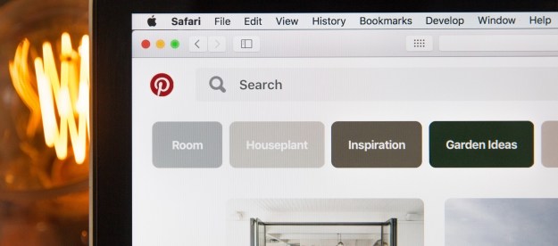 Pinterest web page on a laptop screen.