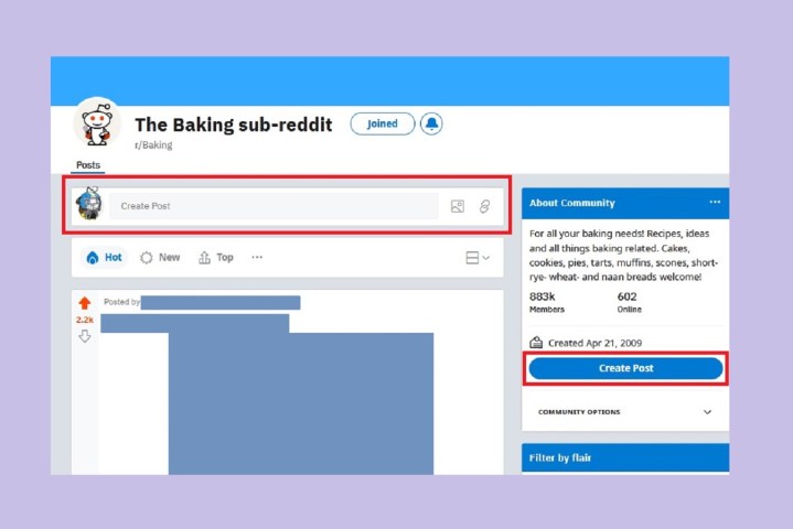 Two ways to create a Reddit post on the subreddit.