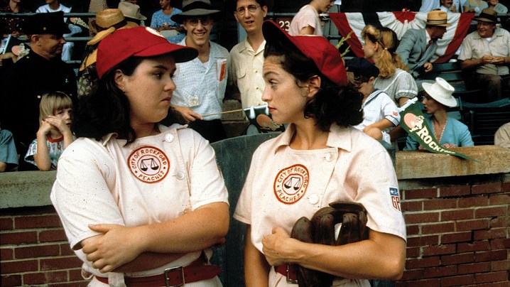 Rosie O'Donnell and Madonna in A League of Their Own 