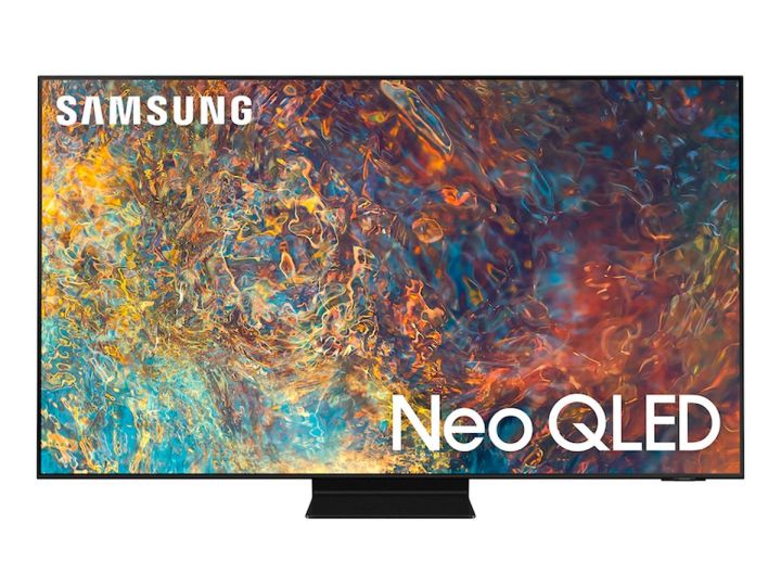 The Samsung 65-inch QN90A QLED smart TV against a white background.