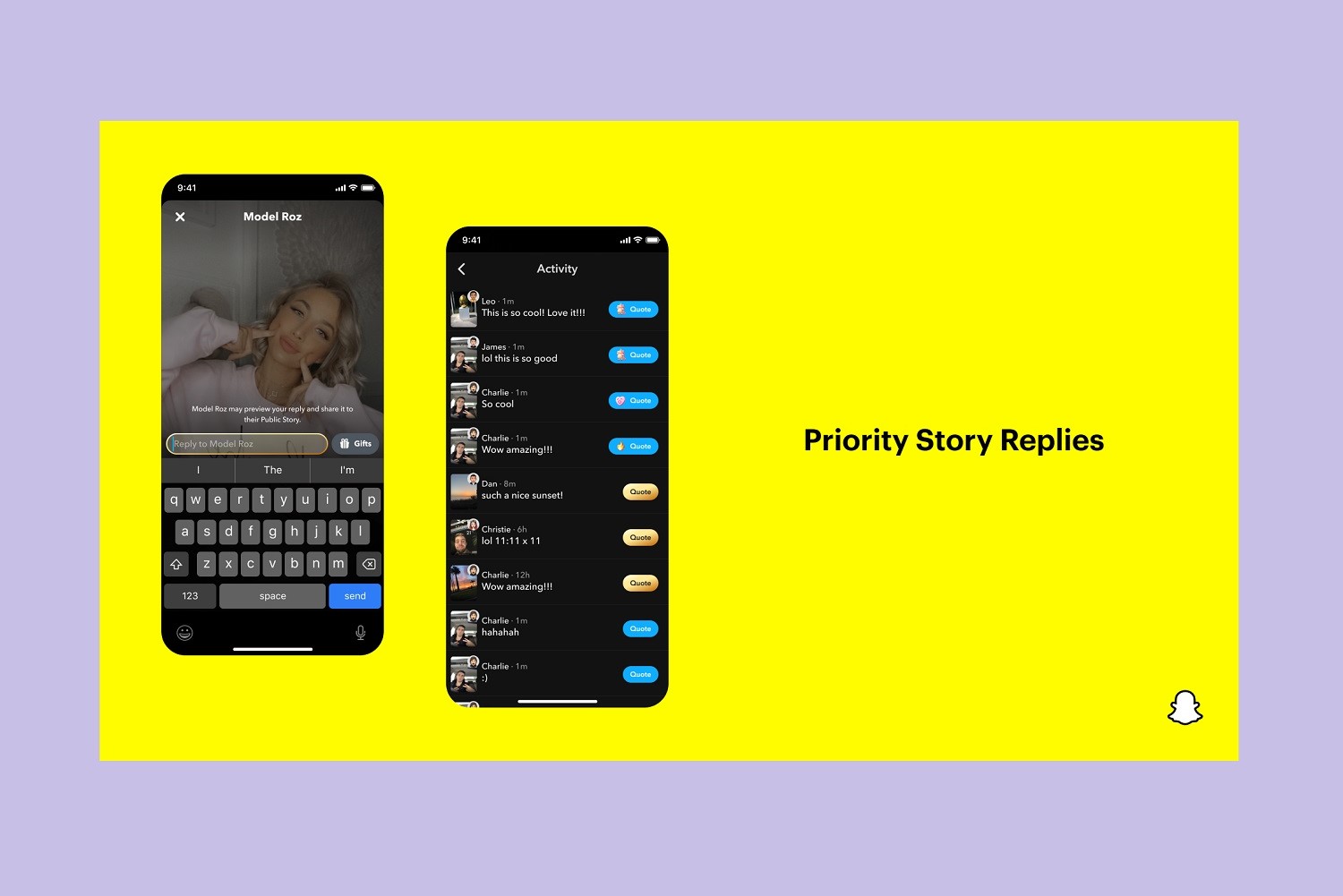 A new Snapchat Plus feature: Priority Story Replies.