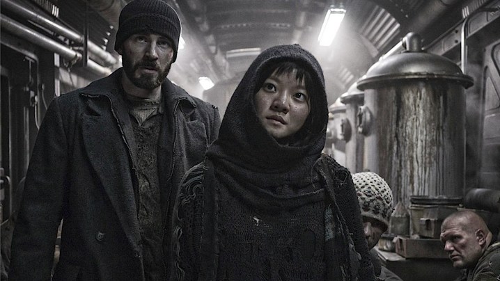 Chris Evans and Ko Asung in Snowpiercer.