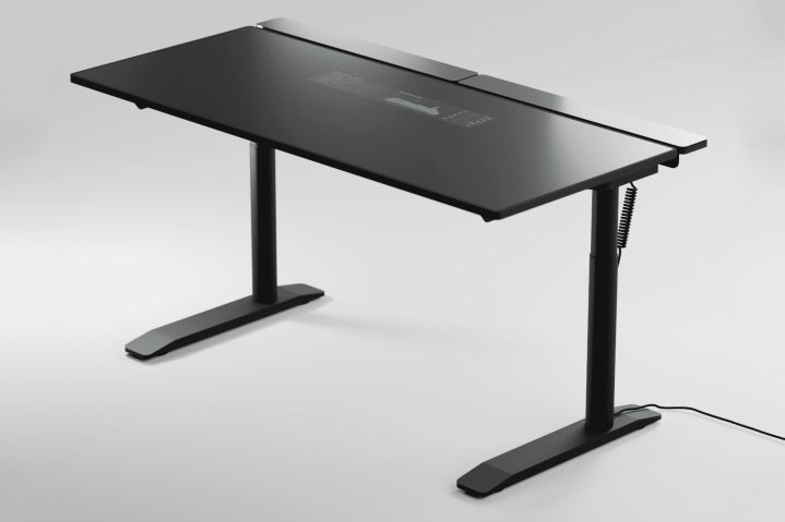 میز Lumina دارای ارتفاع قابل برنامه ریزی است، بنابراین می توانید بنشینید یا انجام دهید.