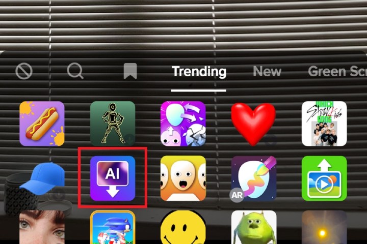 TikTok AI Greenscreen effect icon.
