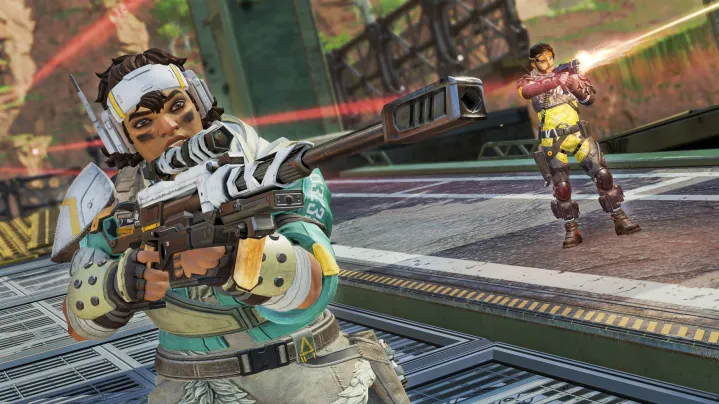 Vantage apunta su rifle de francotirador en Apex Legends.