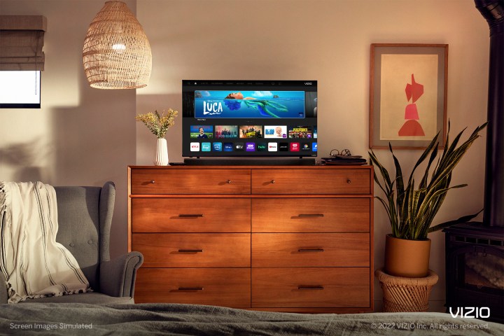 Vizio D-Series TV in bedroom.