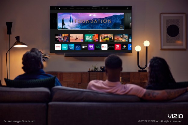 Vizio M-Series Quantum 6 Smart TV in living room with media on.