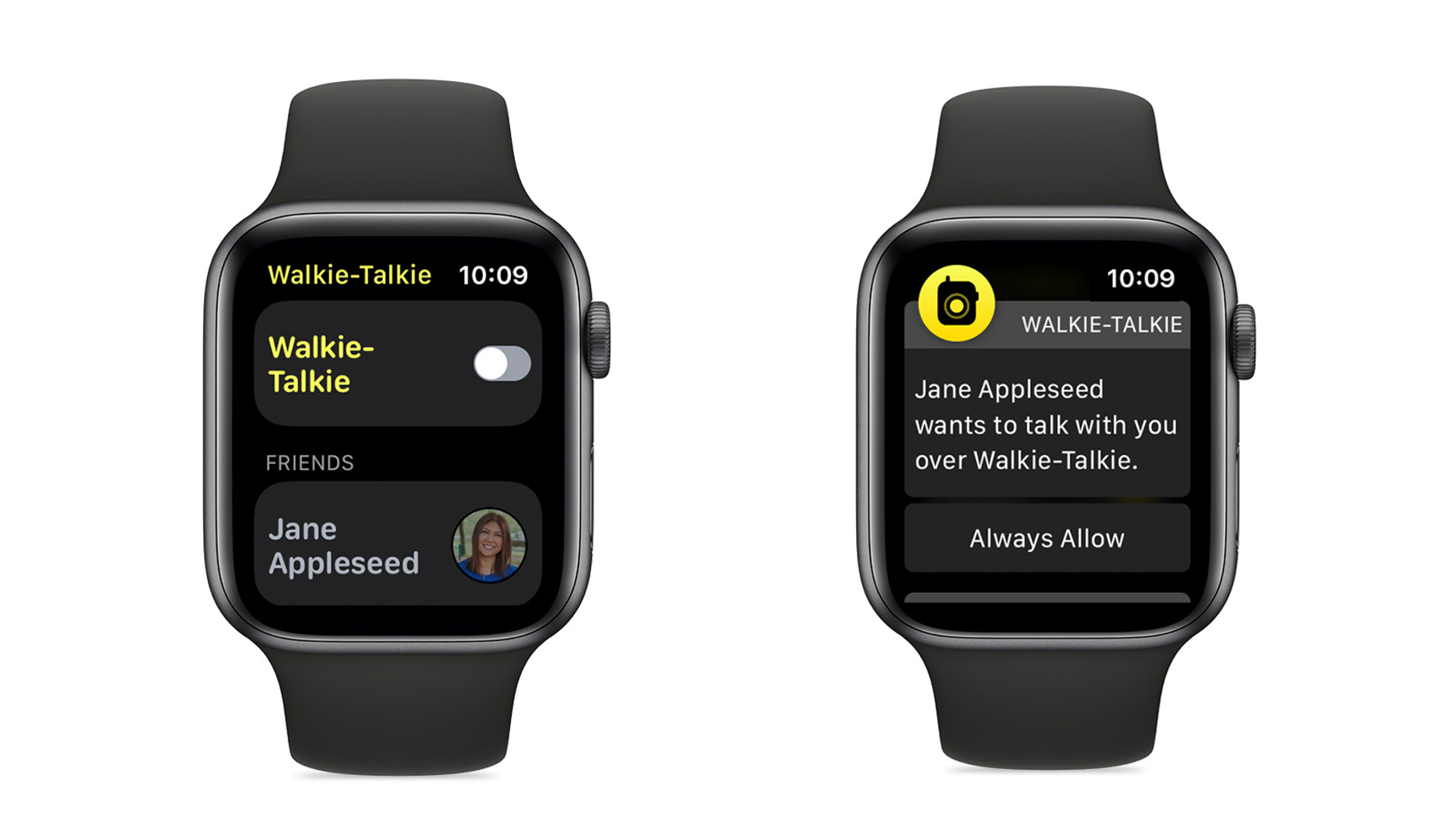 Apple Watch mostrando Walkie-Talkie