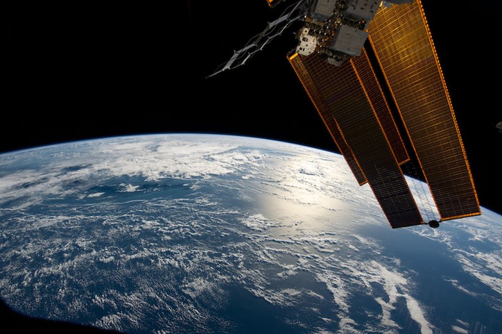 La Terre vue de la station spatiale.