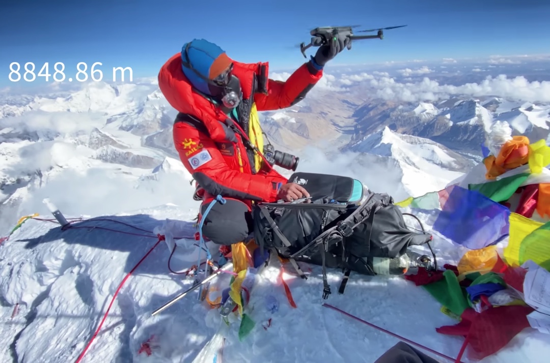 Watch this Mavic 3 drone soar above the world’s highest
mountain