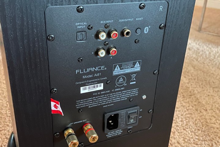 The back of the right Fluance Ai81 speaker.