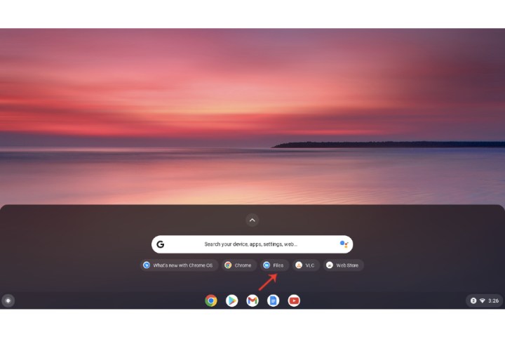 The My Files option on a Chromebook.