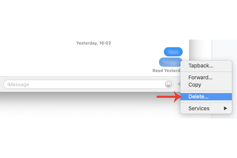 Eliminar un mensaje específico en Mac.