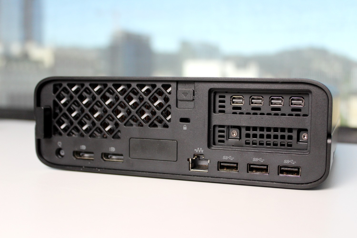 The ports on the back of the HP Z2 G9 Workstation.