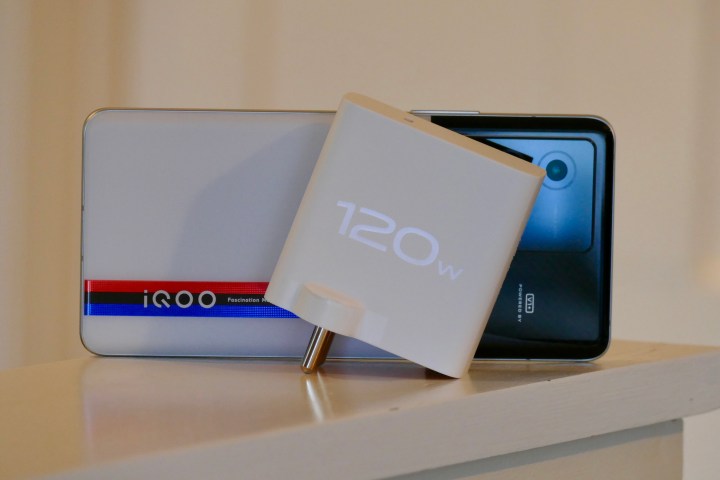The iQoo 9T with its 120W charger.
