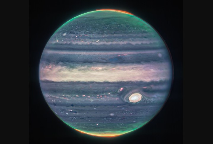 Júpiter, capturado pelo Telescópio Espacial James Webb.