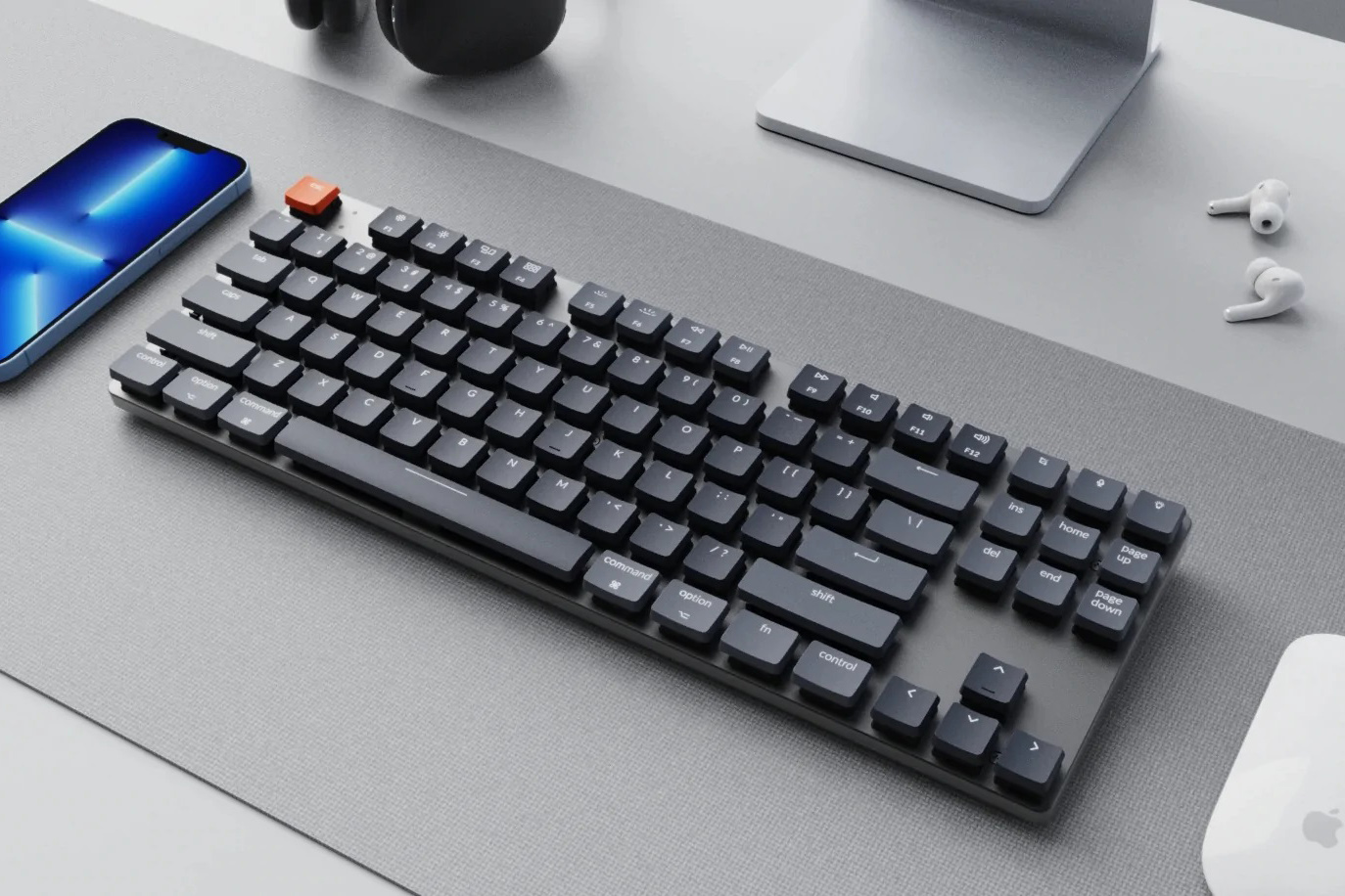 The Keychron K1 SE low profile keyboard on a desk.