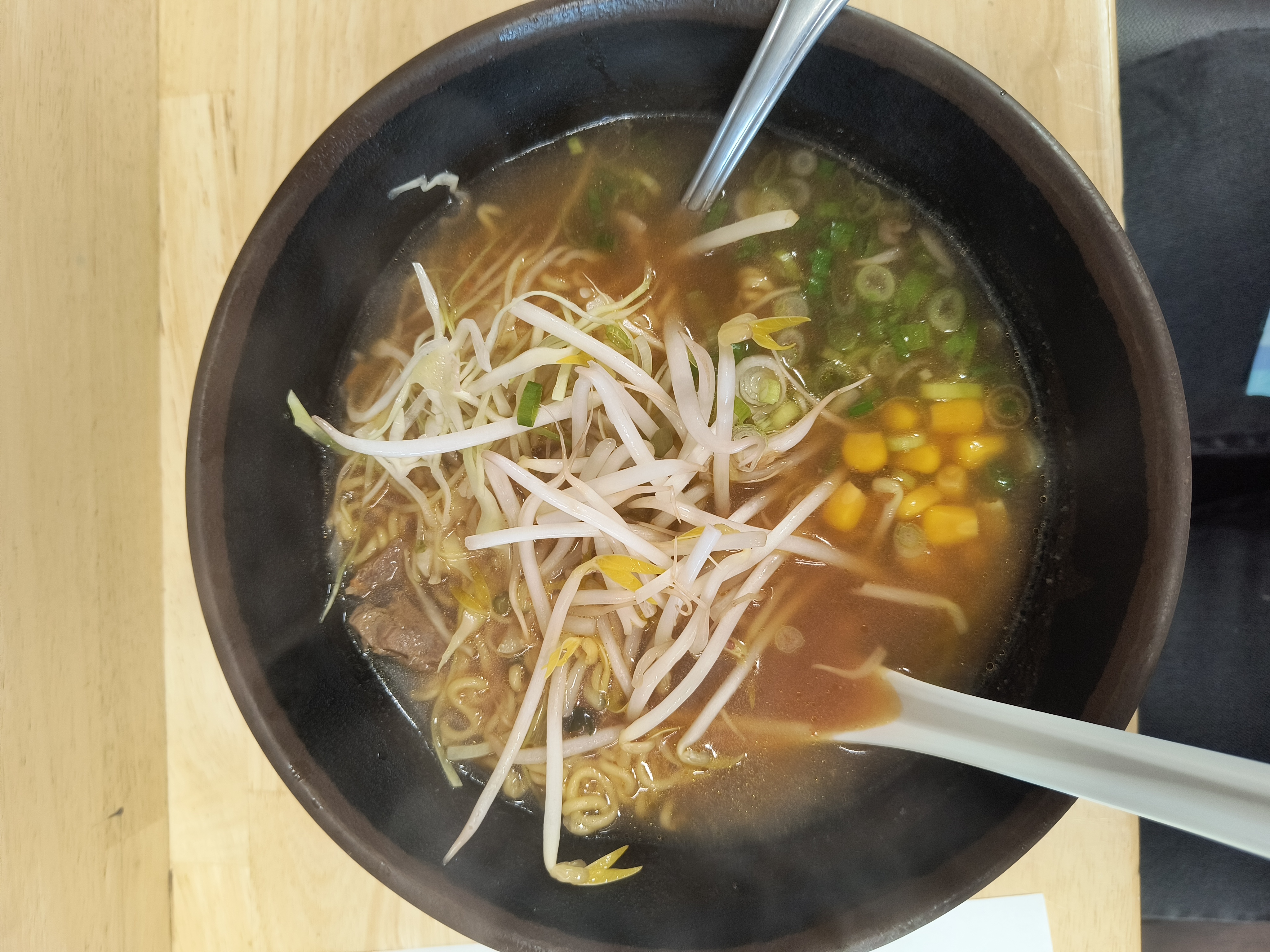 Camera sample of a bowl of soup from the Motorola Edge (2022).
