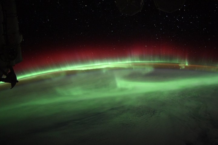Una aurora vista desde la estación espacial.