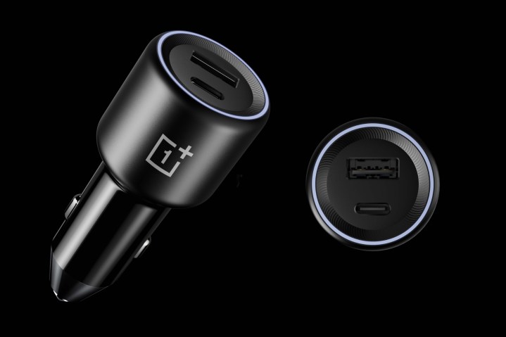 Representación oficial del producto para el cargador de coche de 80 W de OnePlus.