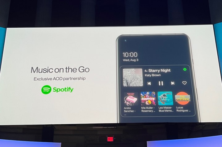 OxygenOS 13's Spotify always-on display widget.