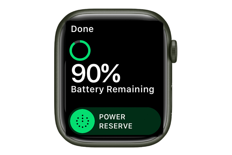 Botón de reserva de energía del Apple Watch.