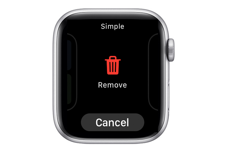 Botón Quitar cara de Apple Watch.