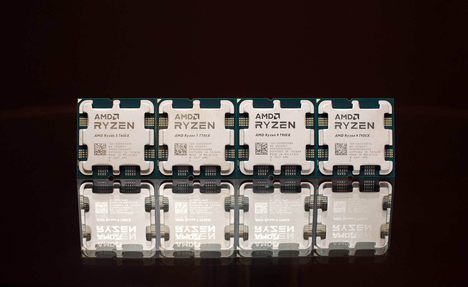 A group shot of Ryzen 7000 CPUs.