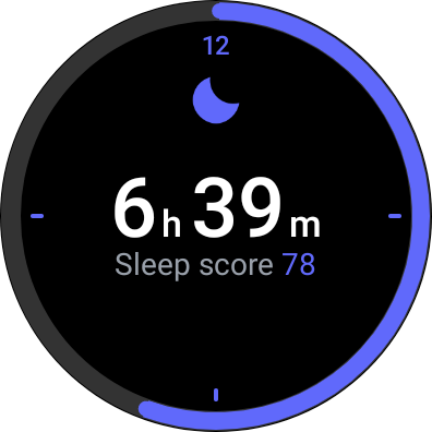 Widget del sonno su Galaxy Watch 5.