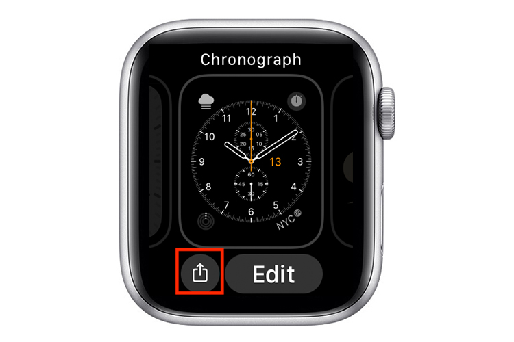 Botón Compartir de Apple Watch.