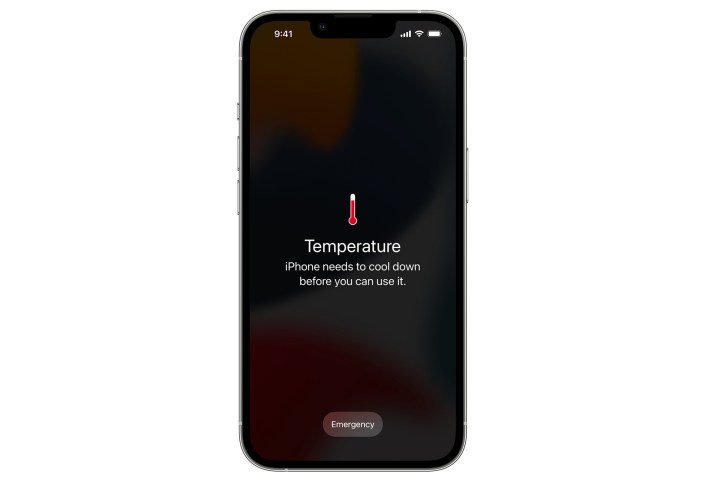 iPhone temperature warning.