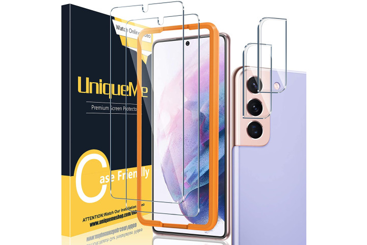 uniqueme tempered glass screen protector for samsung galaxy s21 plus.