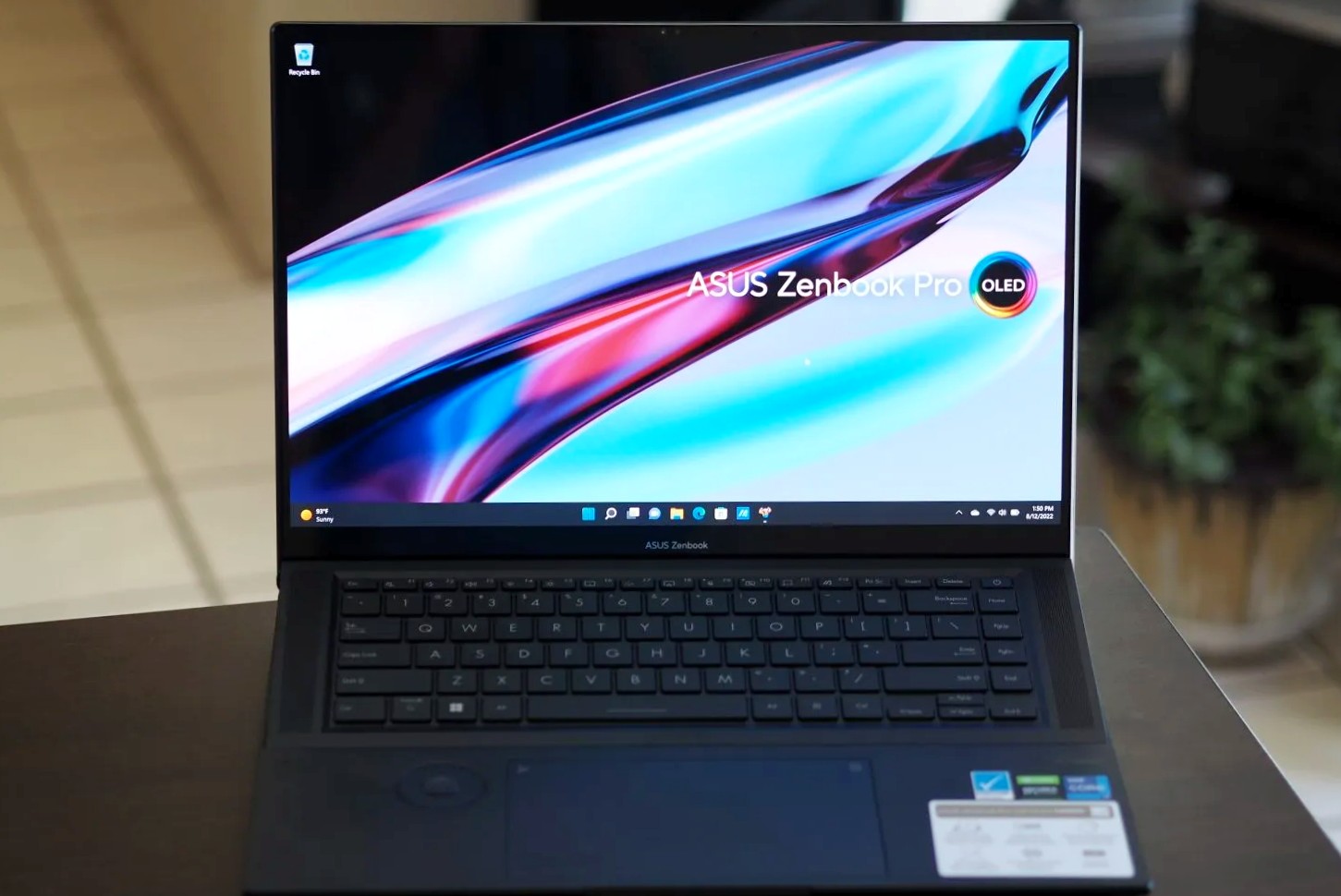 The Zenbook Pro 16X open on a table.