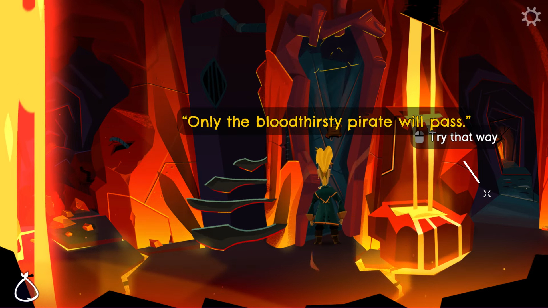 Un letrero que dice que solo los piratas sedientos de sangre sobrevivirán.