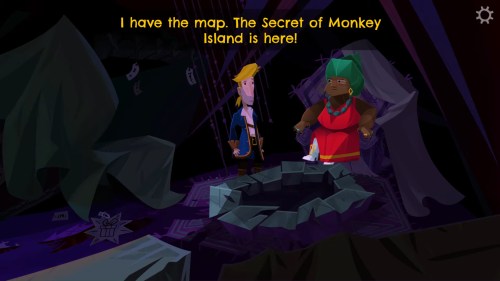 Guybrush saying he has t he map to the secret.