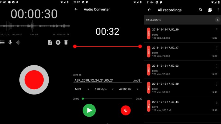 ASR Voice Recorder app