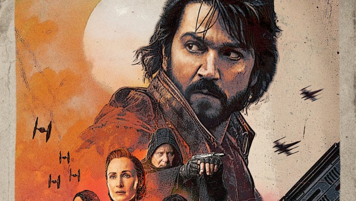 Cassian Andor and the supporting cast in an Andor promo poster.