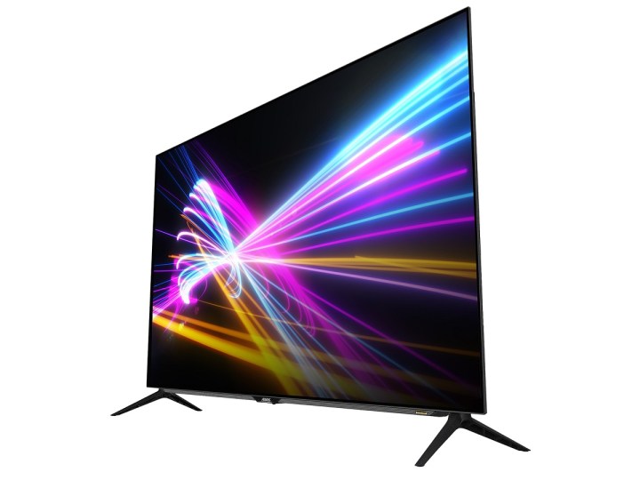 The 48-inch Aorus FO48U gaming TV with abstract colors on its OLED display.