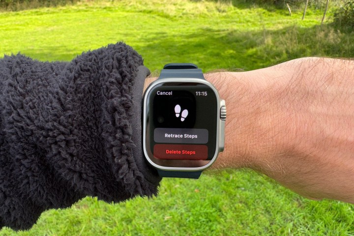 Activating Back Track on the Apple Watch Ultra.