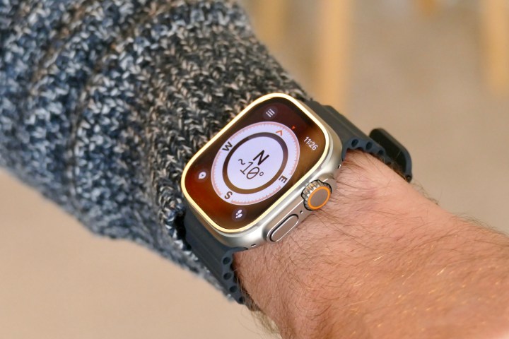La bussola dell'Apple Watch Ultra.