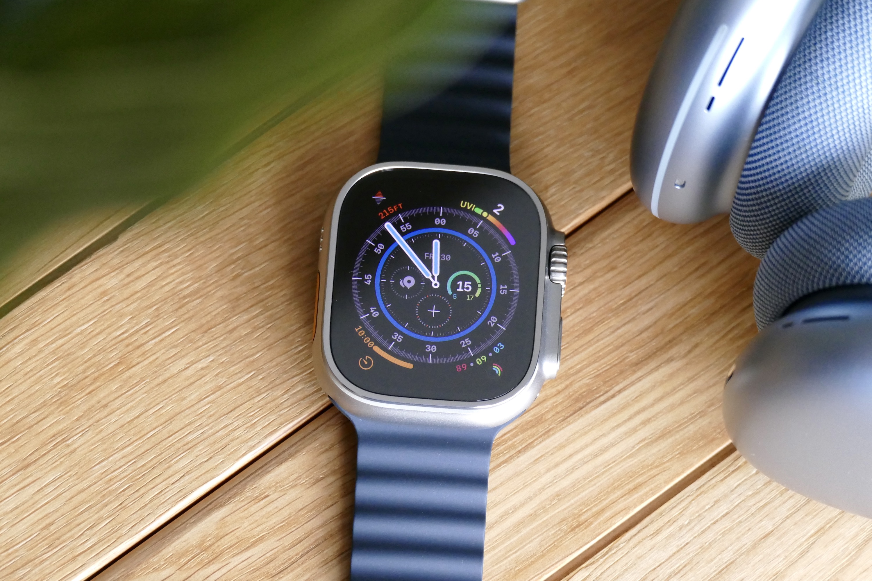 The Apple Watch Ultra with Wayfinder watch face.