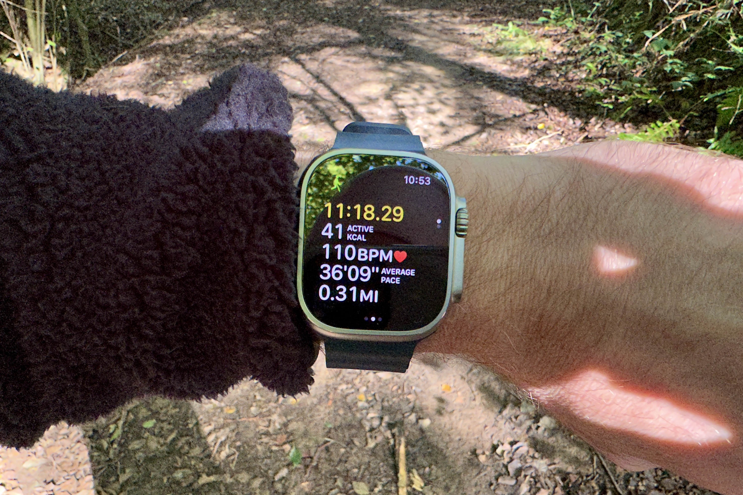 Workout tracking on the Apple Watch Ultra.