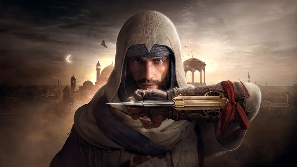 Basim mostrando su espada oculta.