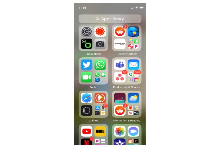 نشان‌ها در کتابخانه برنامه iOS 16.