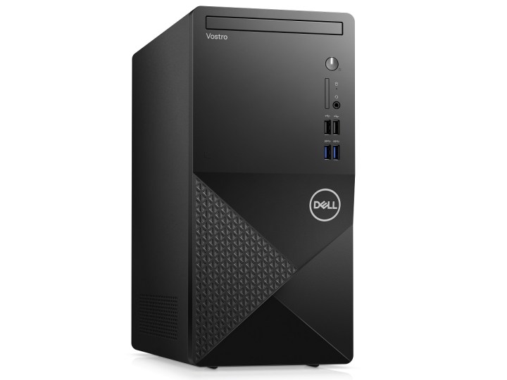 An angled front view of the Dell Vostro Tower desktop computer.