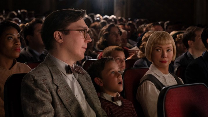 Paul Dano and Michelle Williams watch The Greatest Show on Earth.